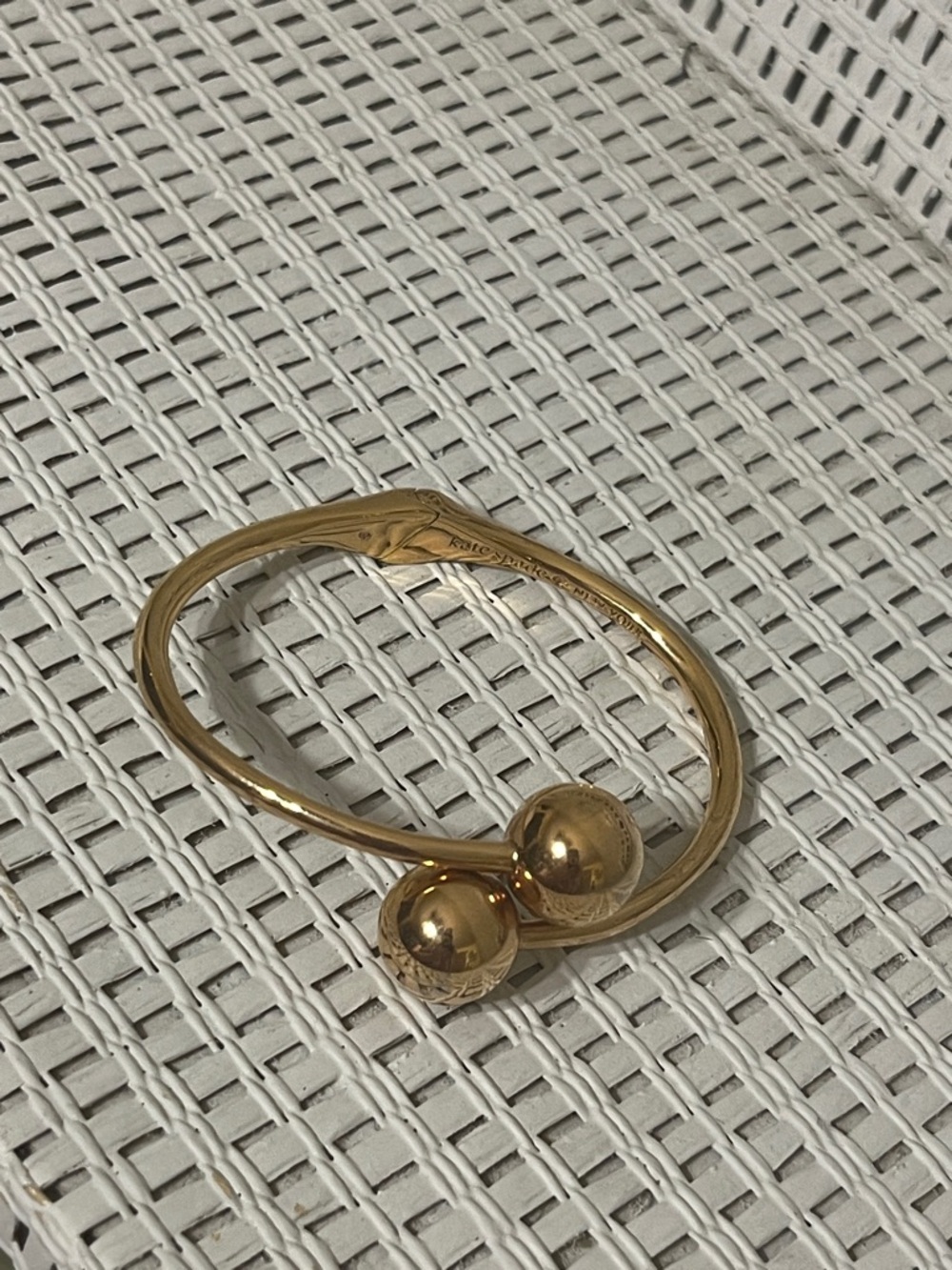 Beautiful Kate Spade New York Golden Girl Rosegold Tone Bypass Balls bracelet